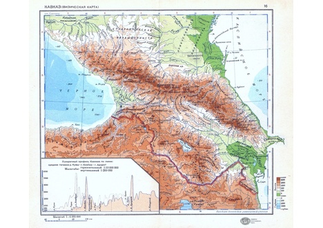 16. Кавказ (физическая карта)